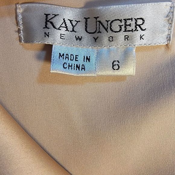 CREAM V-neck Kay Unger cocktail dress - Picture 7 of 7